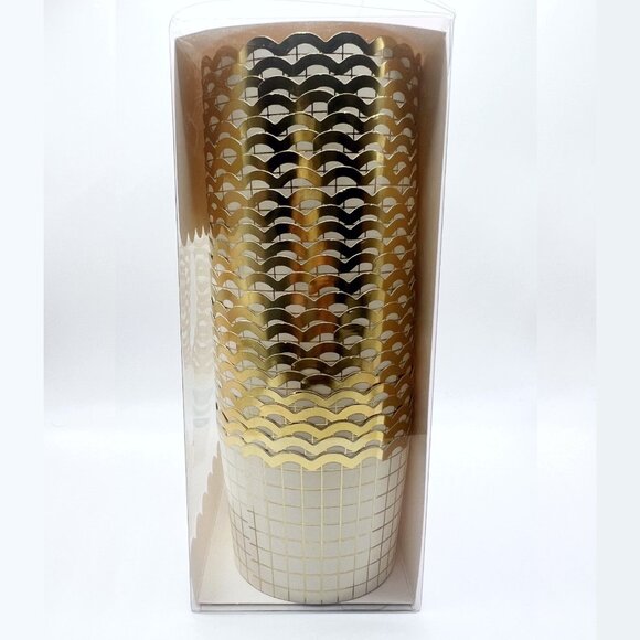 NEW My Minds Eye Gold Foiled Flowers and Basket Grid Baking Cups - 50 Count - Picture 3 of 3
